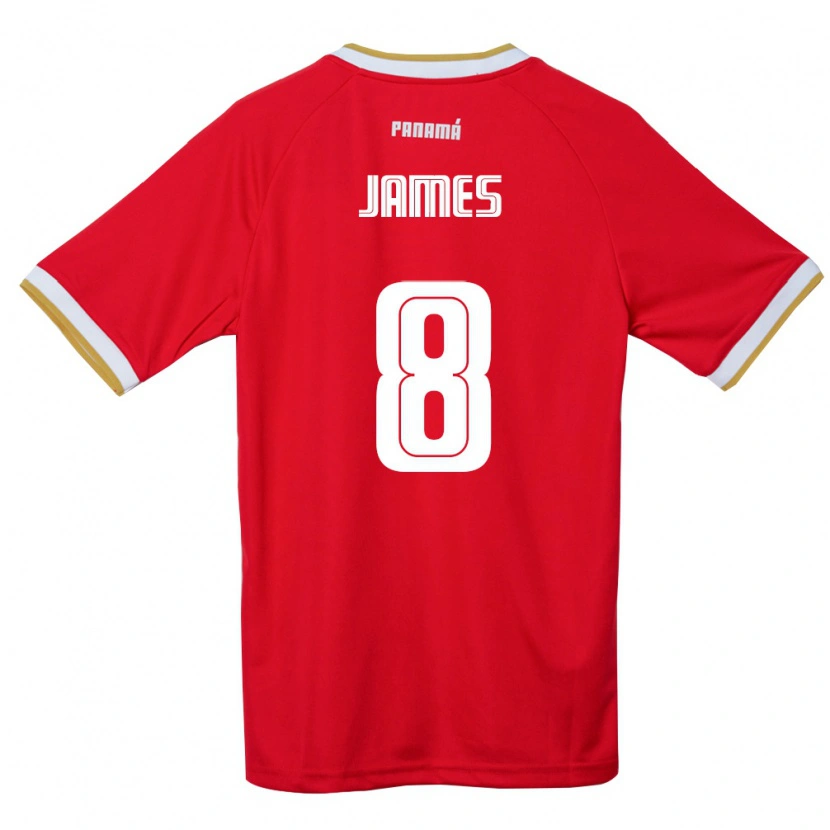 Danxen Men Panama Ángel James #8 Red Brown White Home Jersey 26-28 T-Shirt