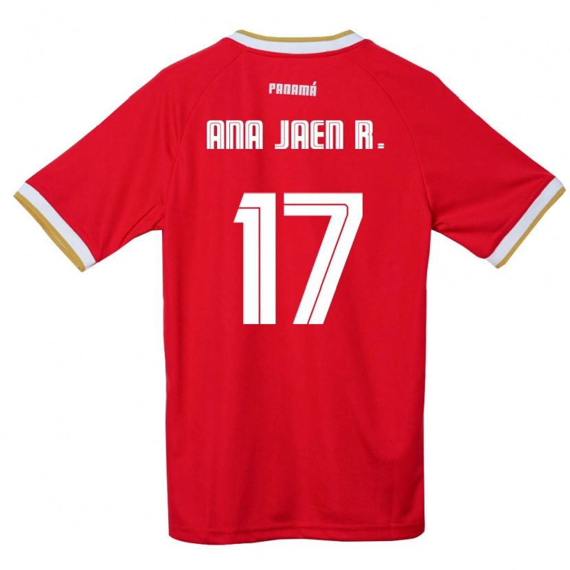 Danxen Men Panama Ana Jaén Rodríguez #17 Red Brown White Home Jersey 26-28 T-Shirt