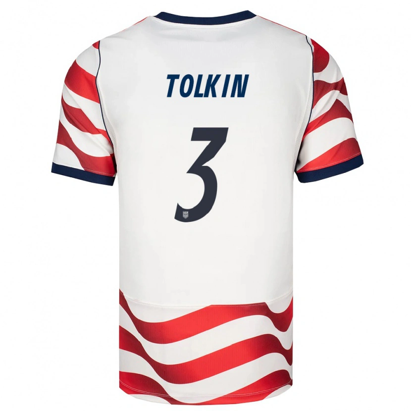 Danxen Men United States John Tolkin #3 Red White Black Home Jersey 26-28 T-Shirt