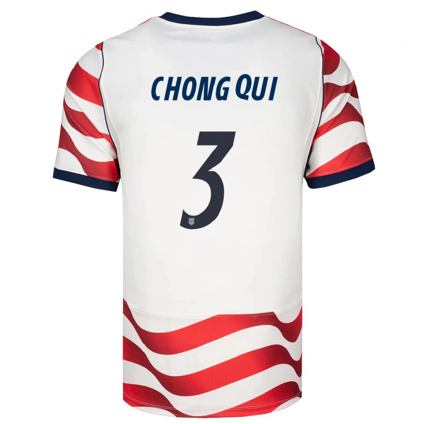 Danxen Men United States Dominik Chong Qui #3 Red White Black Home Jersey 26-28 T-Shirt