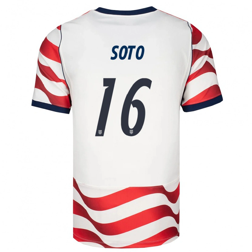 Danxen Men United States Ezekiel Soto #16 Red White Black Home Jersey 26-28 T-Shirt