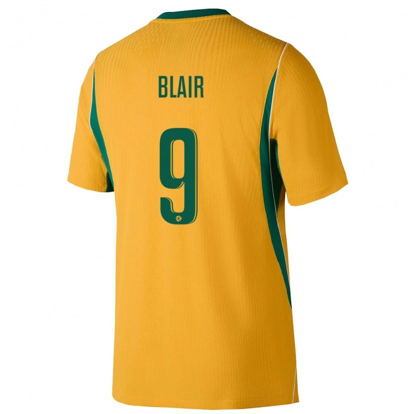 Danxen Men Australia Nathanael Blair #9 Yellow Green Home Jersey 26-28 T-Shirt