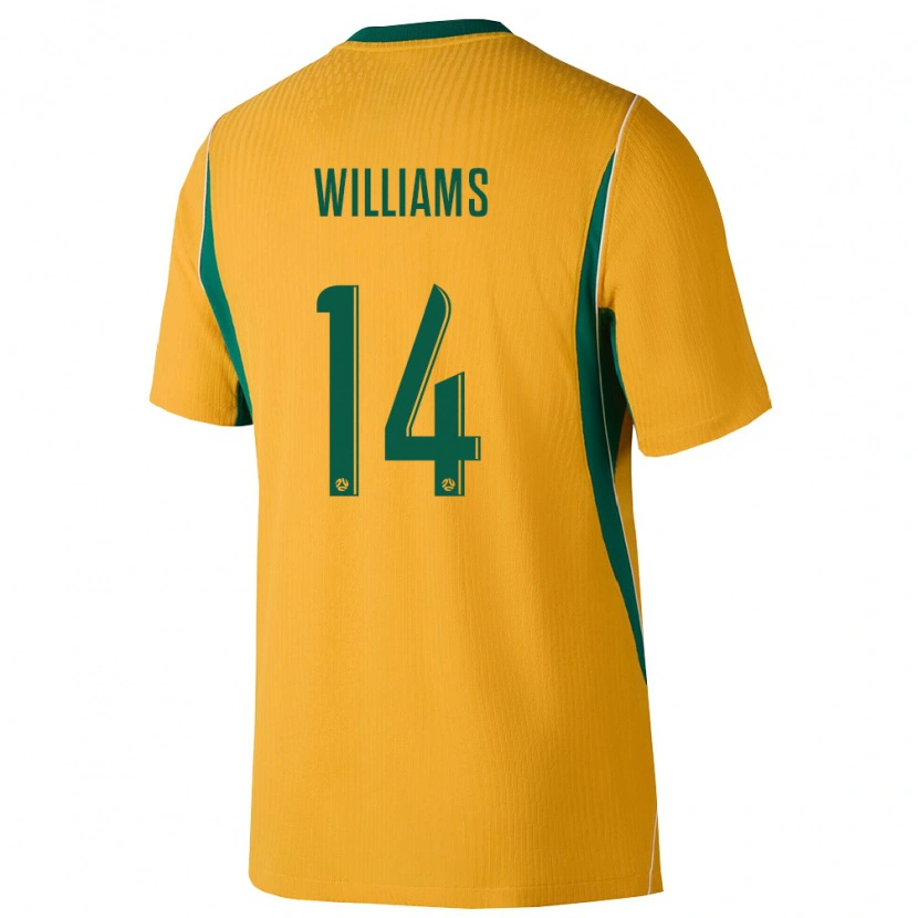 Danxen Men Australia Tyler Williams #14 Yellow Green Home Jersey 26-28 T-Shirt