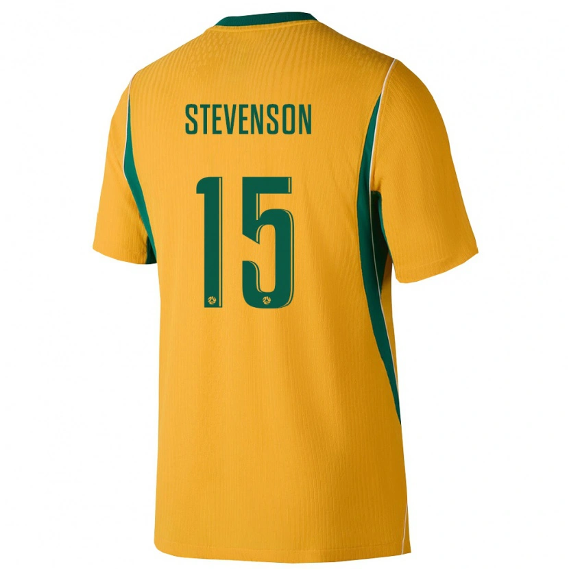Danxen Men Australia Zane Stevenson #15 Yellow Green Home Jersey 26-28 T-Shirt
