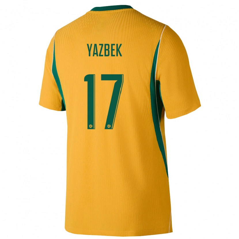 Danxen Men Australia Patrick Yazbek #17 Yellow Green Home Jersey 26-28 T-Shirt