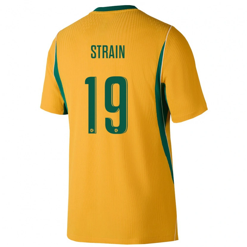 Danxen Men Australia Ryan Strain #19 Yellow Green Home Jersey 26-28 T-Shirt
