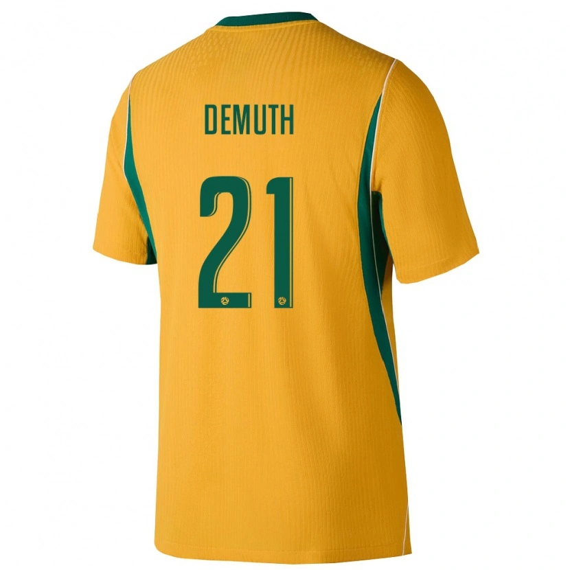 Danxen Men Australia Luka Demuth #21 Yellow Green Home Jersey 26-28 T-Shirt