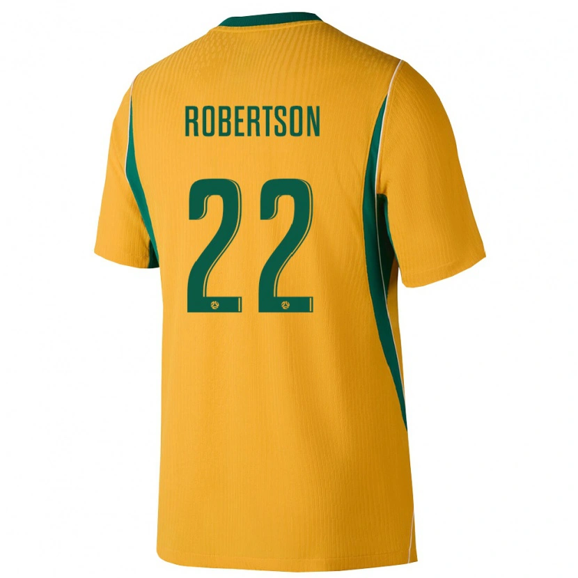 Danxen Men Australia Alex Robertson #22 Yellow Green Home Jersey 26-28 T-Shirt
