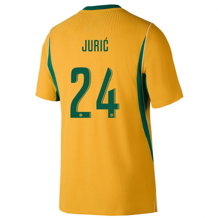 Danxen Men Australia Deni Jurić #24 Yellow Green Home Jersey 26-28 T-Shirt