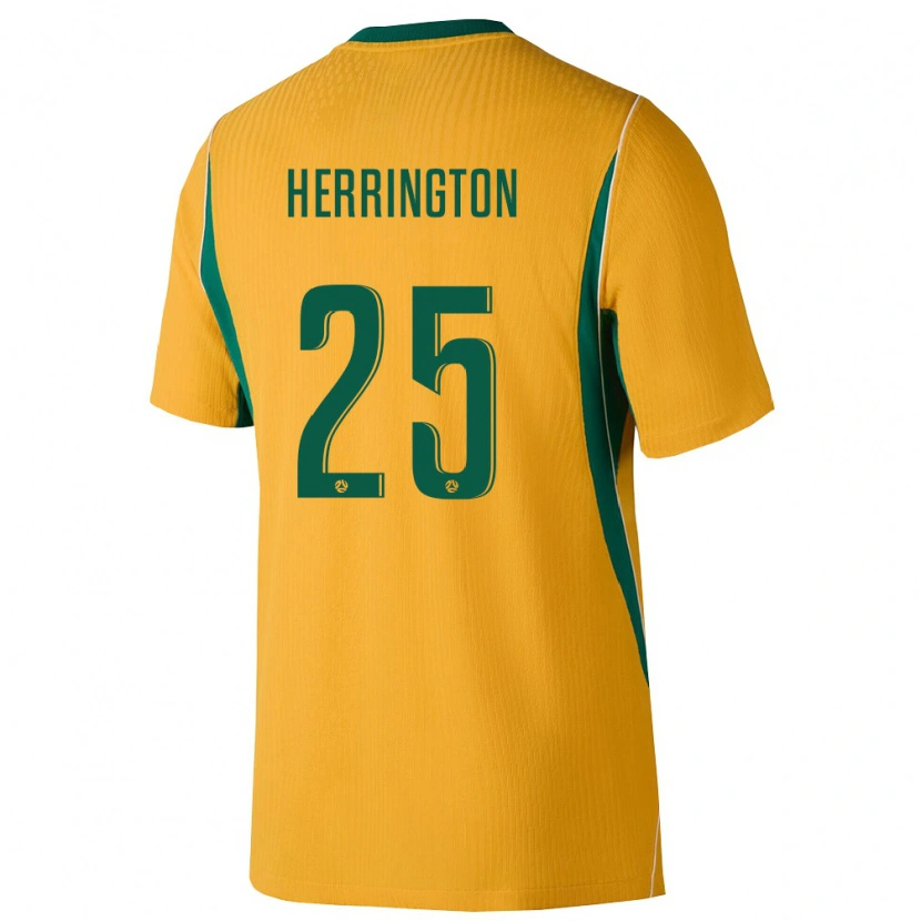 Danxen Men Australia Lucas Herrington #25 Yellow Green Home Jersey 26-28 T-Shirt