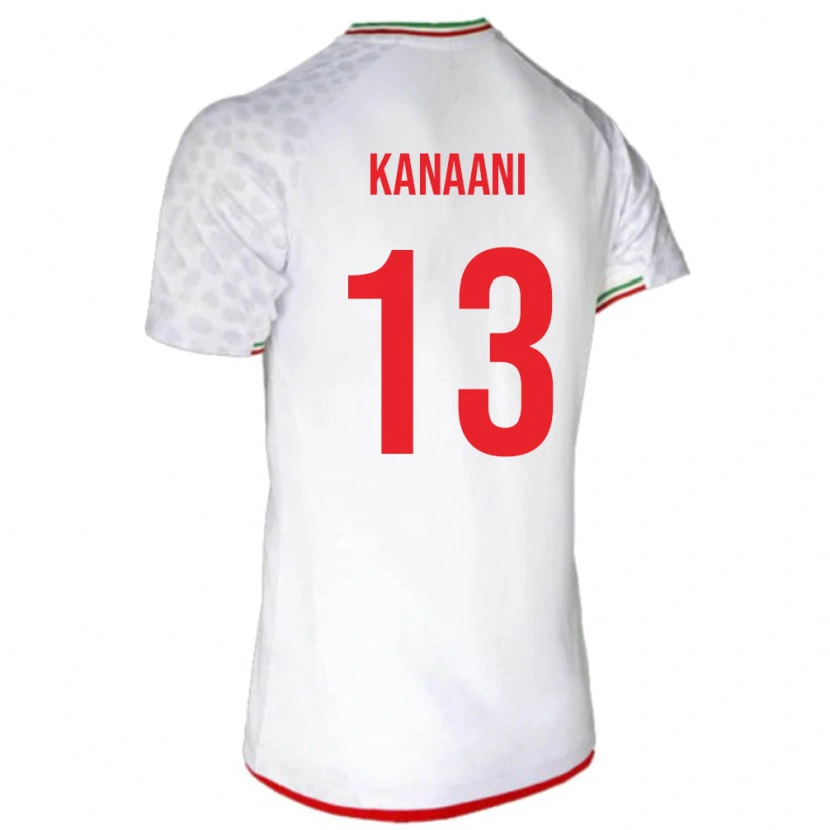 Danxen Men Iran Hossein Kanaani #13 White Red Home Jersey 26-28 T-Shirt