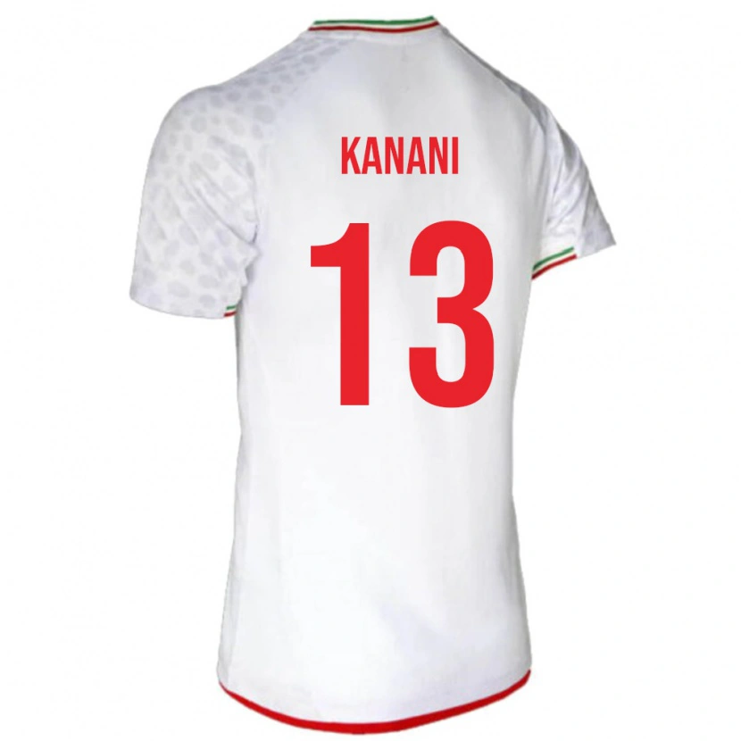 Danxen Men Iran Hossein Kanani #13 White Red Home Jersey 26-28 T-Shirt