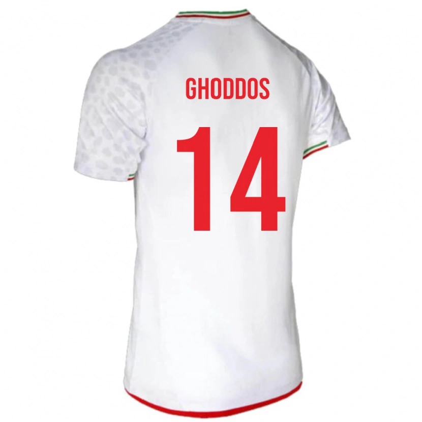 Danxen Men Iran Saman Ghoddos #14 White Red Home Jersey 26-28 T-Shirt