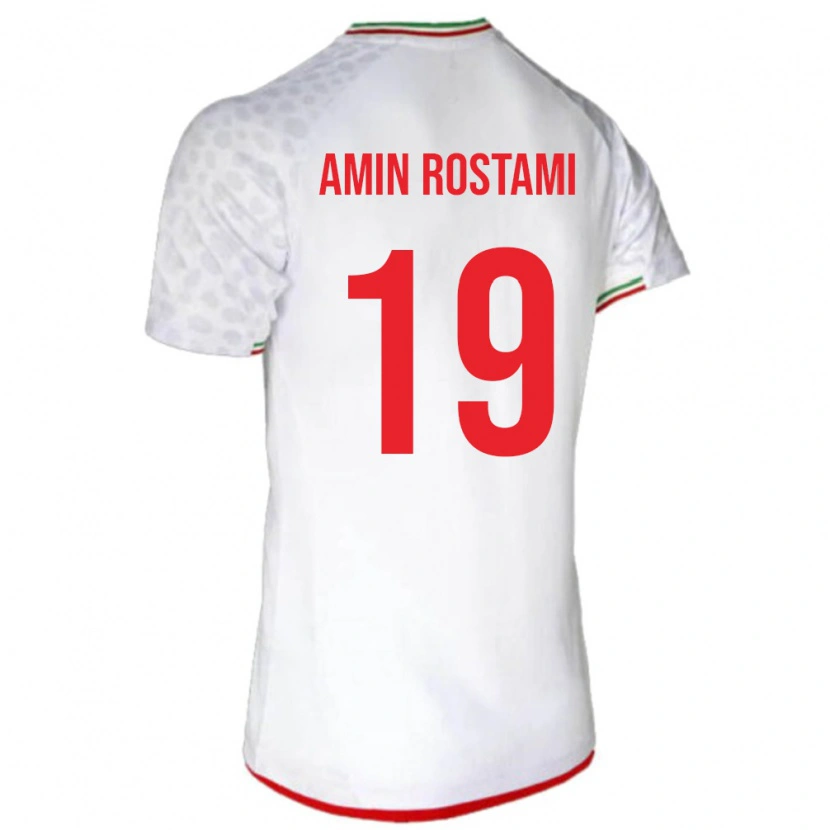 Danxen Men Iran Mohammad Amin Rostami #19 White Red Home Jersey 26-28 T-Shirt