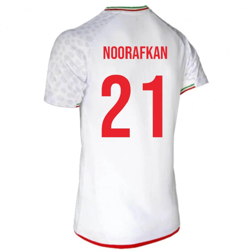 Danxen Men Iran Omid Noorafkan #21 White Red Home Jersey 26-28 T-Shirt
