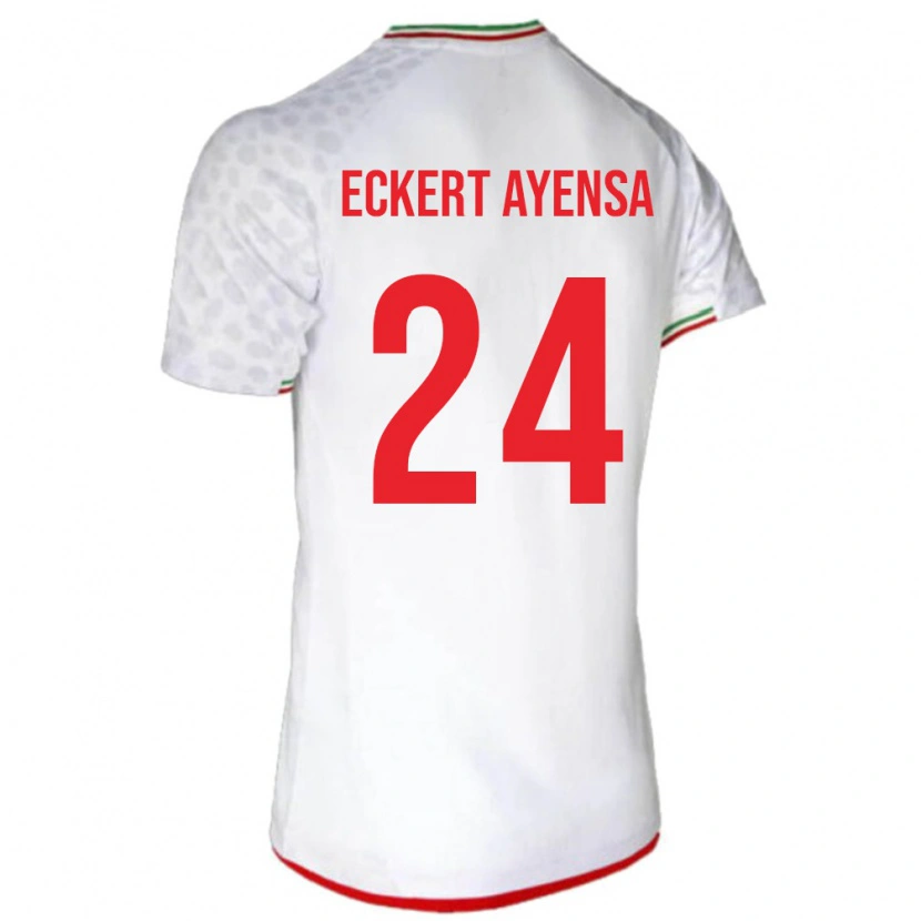 Danxen Men Iran Dennis Eckert Ayensa #24 White Red Home Jersey 26-28 T-Shirt