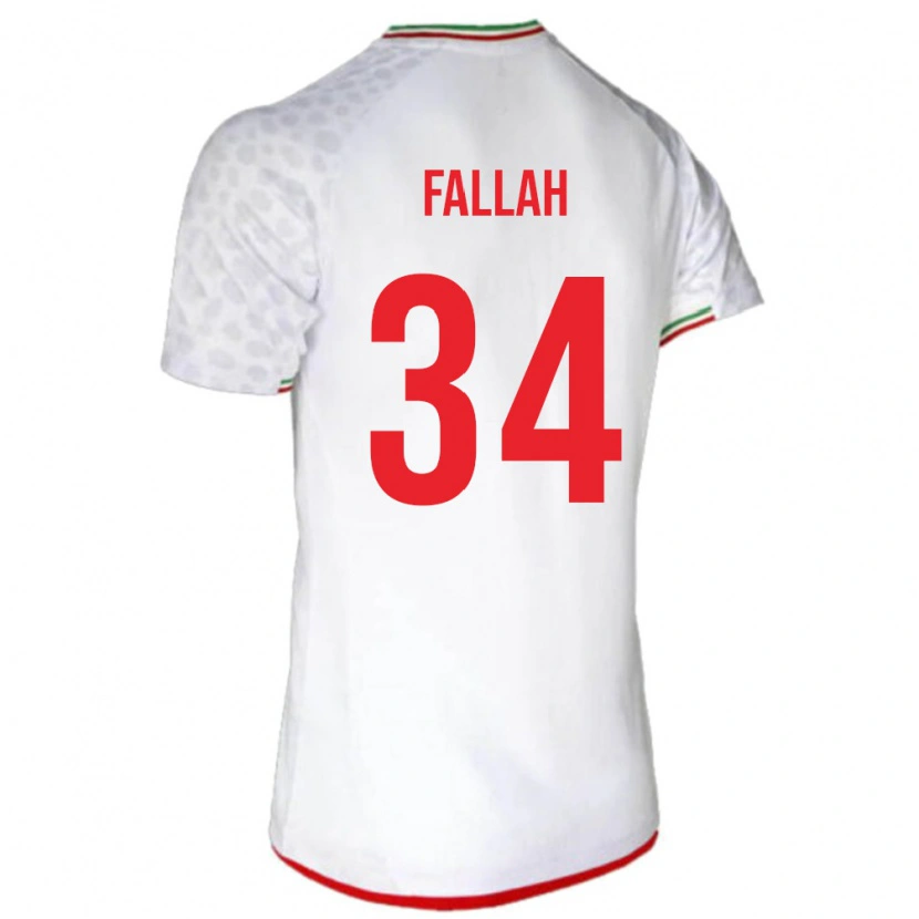 Danxen Men Iran Saman Fallah #34 White Red Home Jersey 26-28 T-Shirt