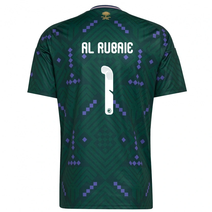 Danxen Men Saudi Arabia Mohammed Al Rubaie #1 Green Purple White Home Jersey 26-28 T-Shirt