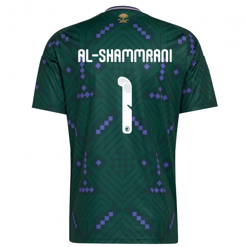 Danxen Men Saudi Arabia Faisal Al-Shammrani #1 Green Purple White Home Jersey 26-28 T-Shirt
