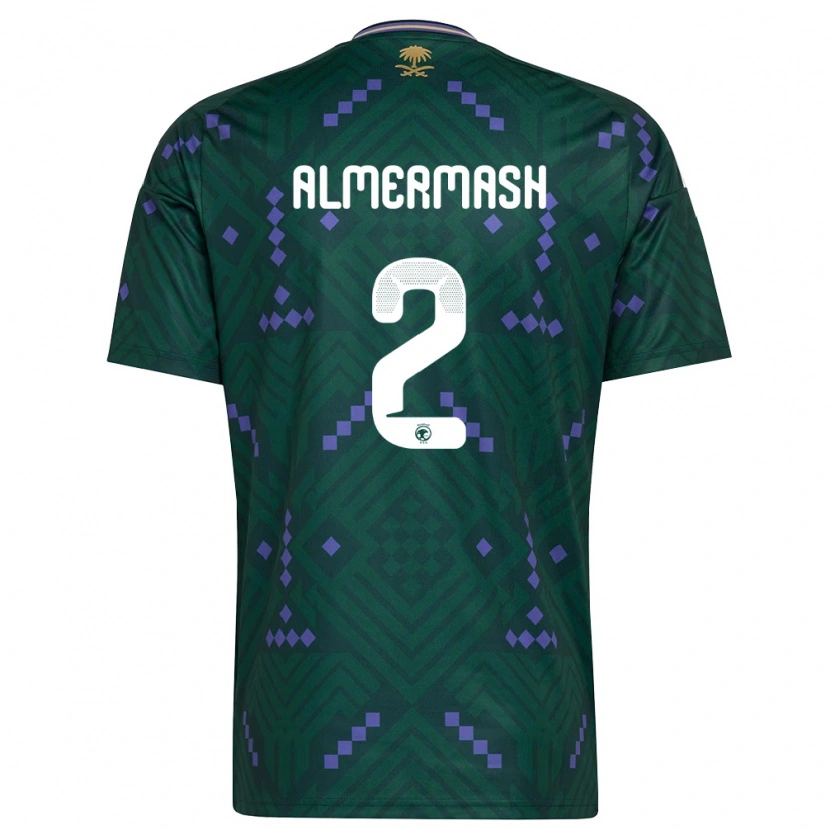 Danxen Men Saudi Arabia Oama Almermash #2 Green Purple White Home Jersey 26-28 T-Shirt