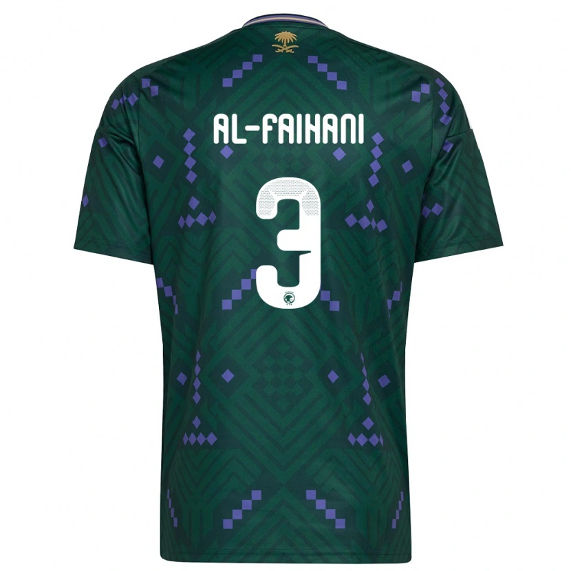 Danxen Men Saudi Arabia Nasser Al-Faihani #3 Green Purple White Home Jersey 26-28 T-Shirt