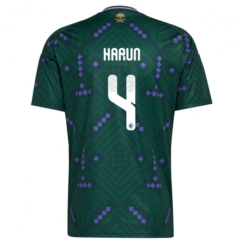 Danxen Men Saudi Arabia Saud Haroun #4 Green Purple White Home Jersey 26-28 T-Shirt