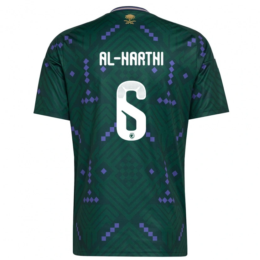 Danxen Men Saudi Arabia Adel Al-Harthi #6 Green Purple White Home Jersey 26-28 T-Shirt