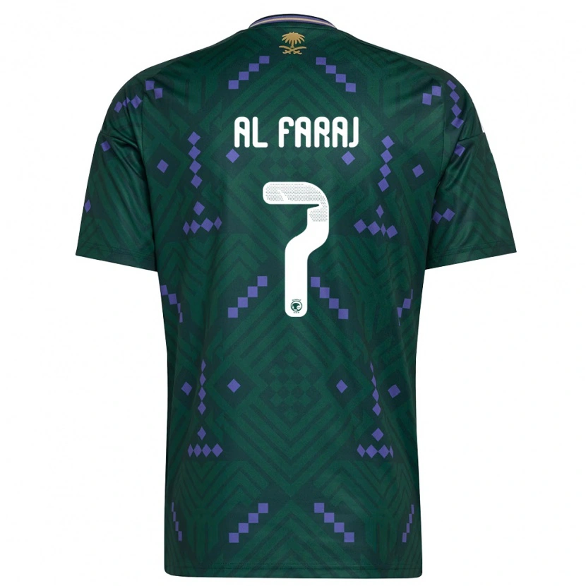 Danxen Men Saudi Arabia Salman Al-Faraj #7 Green Purple White Home Jersey 26-28 T-Shirt