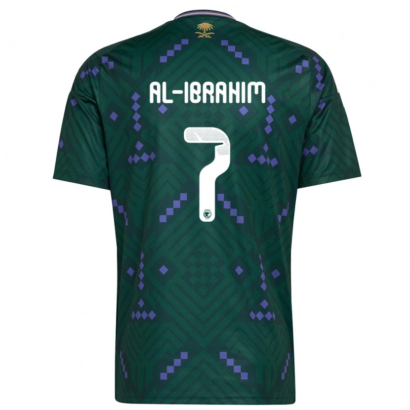 Danxen Men Saudi Arabia Noura Al Ibrahim #7 Green Purple White Home Jersey 26-28 T-Shirt