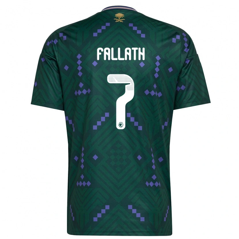 Danxen Men Saudi Arabia Fahad Fallath #7 Green Purple White Home Jersey 26-28 T-Shirt