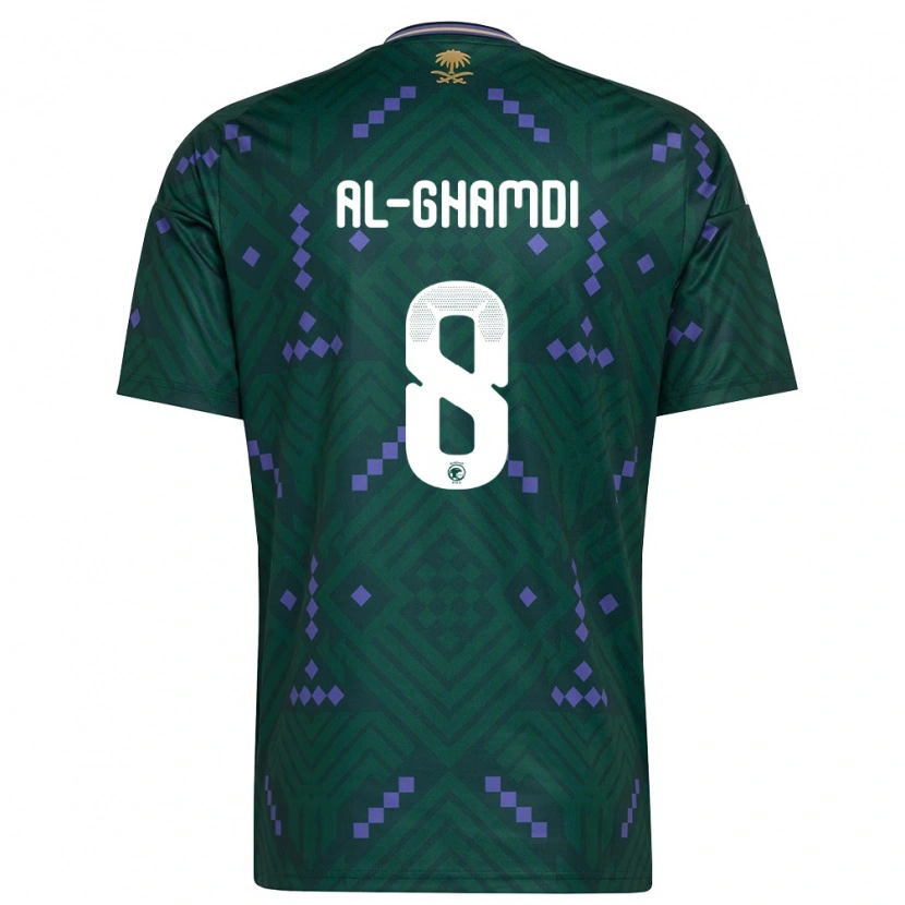 Danxen Men Saudi Arabia Faris Al-Ghamdi #8 Green Purple White Home Jersey 26-28 T-Shirt