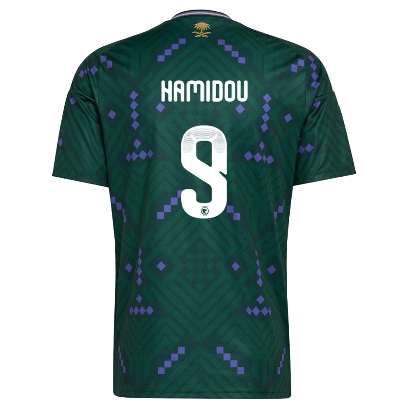 Danxen Men Saudi Arabia Rayane Hamidou #9 Green Purple White Home Jersey 26-28 T-Shirt