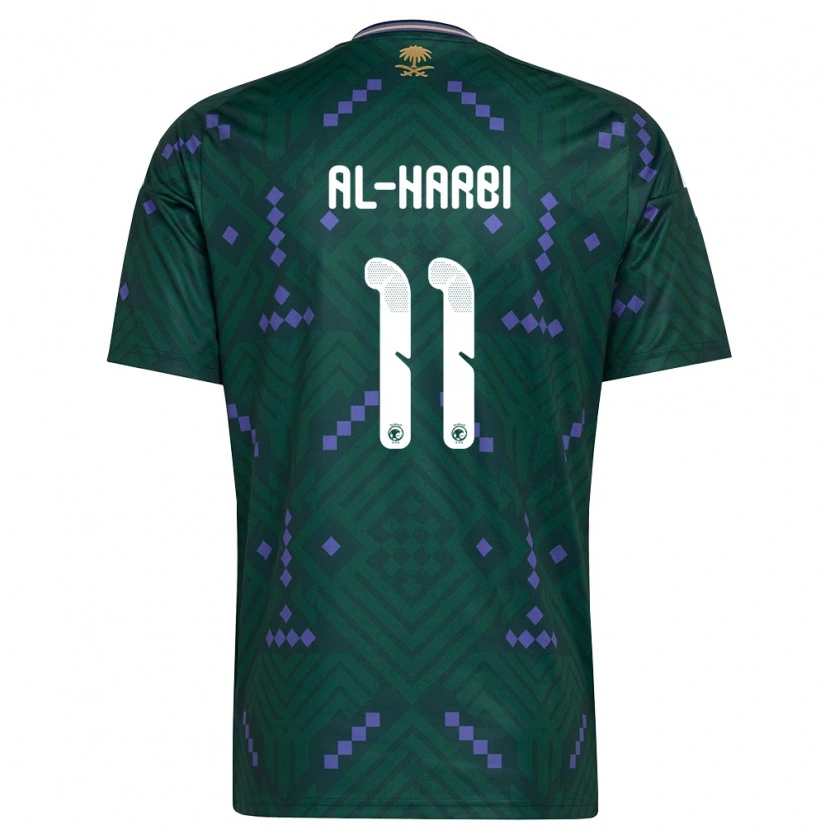 Danxen Men Saudi Arabia Abdulrahman Al-Harbi #11 Green Purple White Home Jersey 26-28 T-Shirt
