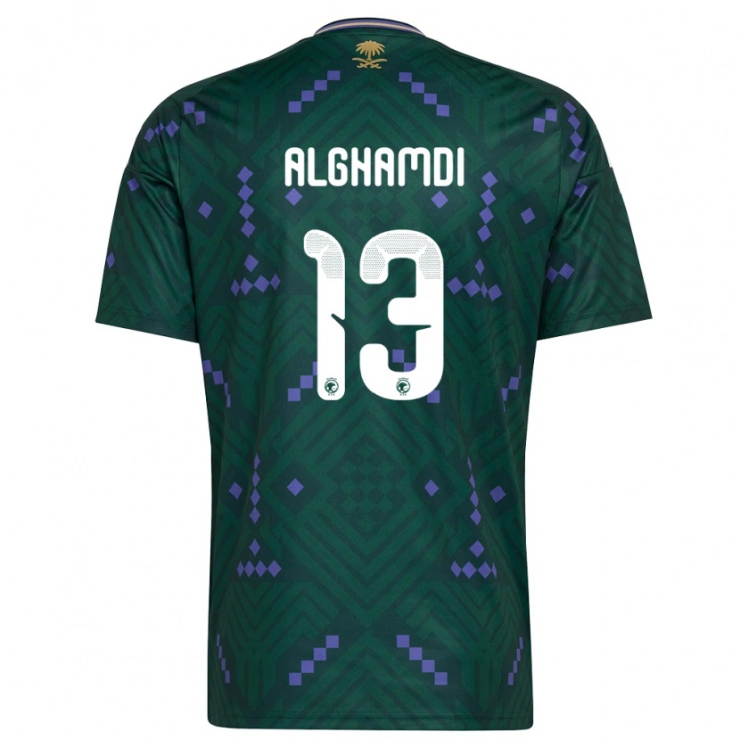 Danxen Men Saudi Arabia Hazzaa Alghamdi #13 Green Purple White Home Jersey 26-28 T-Shirt