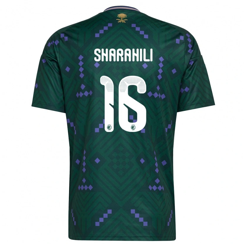 Danxen Men Saudi Arabia Khalid Mashhour Sharahili #16 Green Purple White Home Jersey 26-28 T-Shirt