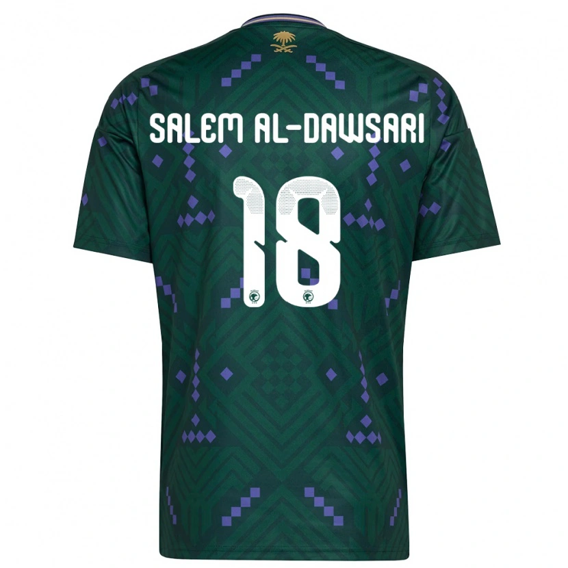 Danxen Men Saudi Arabia Nawaf Salem Al-Dawsari #18 Green Purple White Home Jersey 26-28 T-Shirt