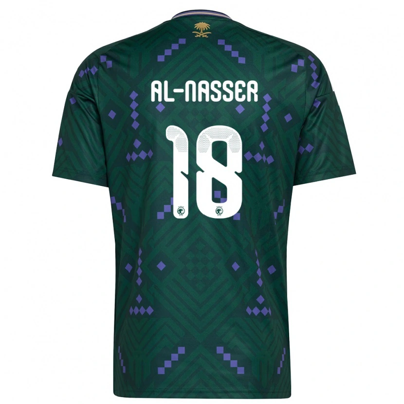 Danxen Men Saudi Arabia Saad Al-Nasser #18 Green Purple White Home Jersey 26-28 T-Shirt