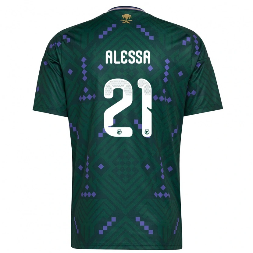Danxen Men Saudi Arabia Mohammed Alessa #21 Green Purple White Home Jersey 26-28 T-Shirt