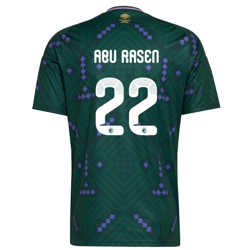 Danxen Men Saudi Arabia Ahmad Abu Rasen #22 Green Purple White Home Jersey 26-28 T-Shirt