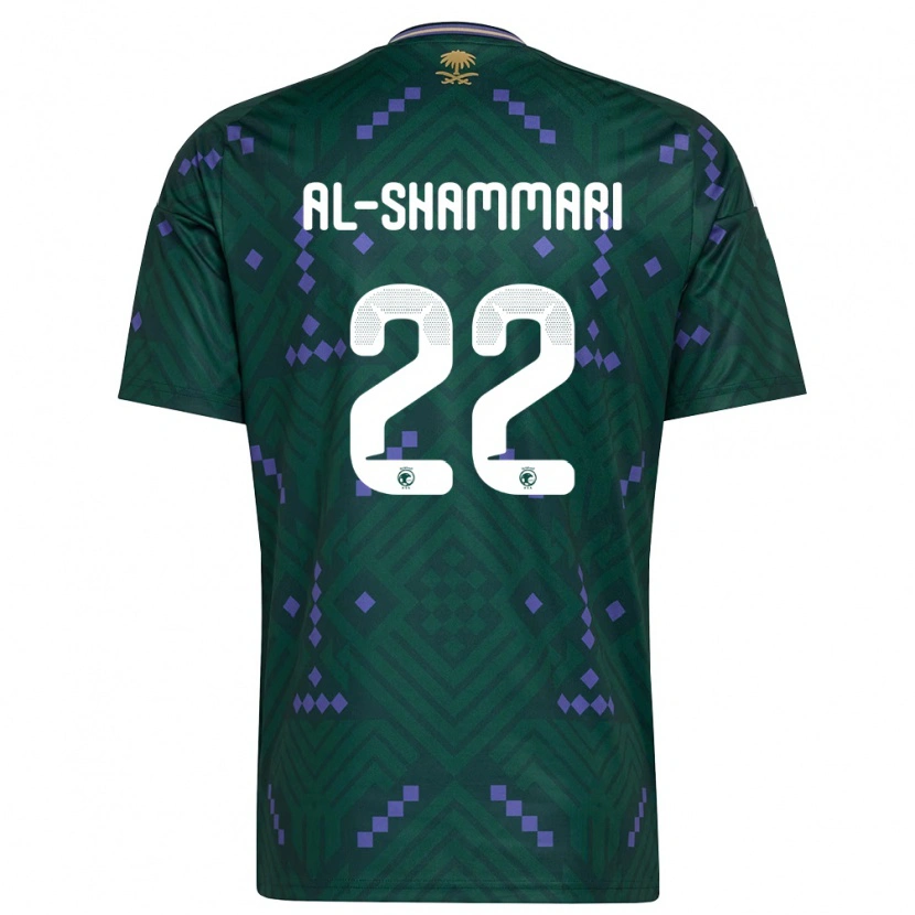 Danxen Men Saudi Arabia Affas Al-Shammari #22 Green Purple White Home Jersey 26-28 T-Shirt