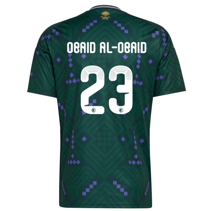 Danxen Men Saudi Arabia Abdulrahman Obaid Al-Obaid #23 Green Purple White Home Jersey 26-28 T-Shirt