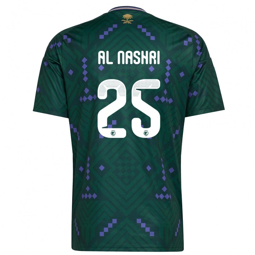 Danxen Men Saudi Arabia Awad Al Nashri #25 Green Purple White Home Jersey 26-28 T-Shirt