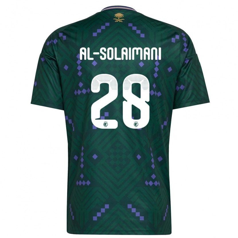 Danxen Men Saudi Arabia Solaiman Al-Solaimani #28 Green Purple White Home Jersey 26-28 T-Shirt
