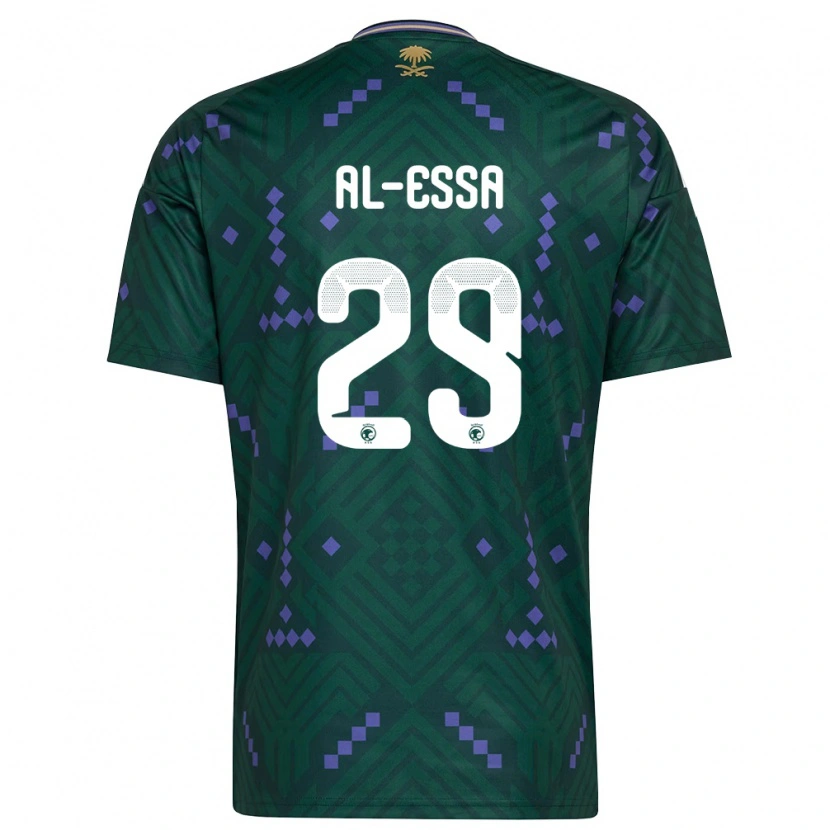 Danxen Men Saudi Arabia Ali Al-Essa #29 Green Purple White Home Jersey 26-28 T-Shirt