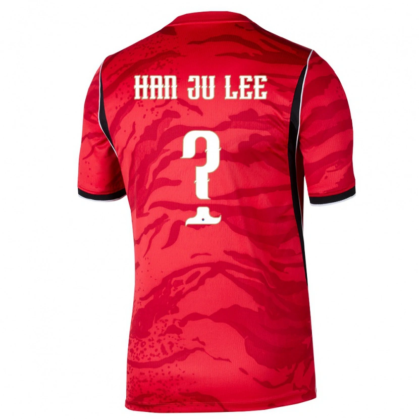 Danxen Men South Korea Ju-Han Lee #0 Red White Black Home Jersey 26-28 T-Shirt