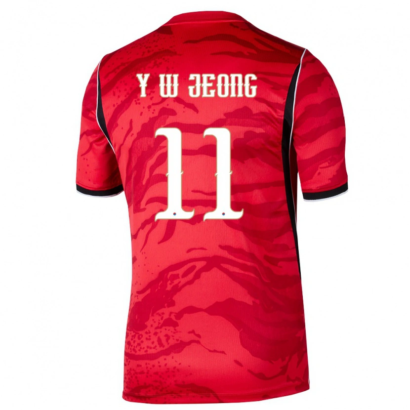 Danxen Men South Korea Woo-Yeong Jeong #11 Red White Black Home Jersey 26-28 T-Shirt