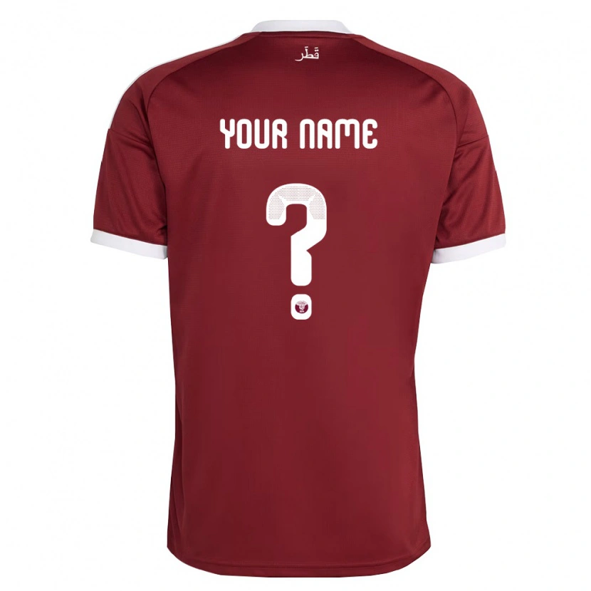 Danxen Men Qatar Your Name #0 Red Burgundy White Home Jersey 26-28 T-Shirt