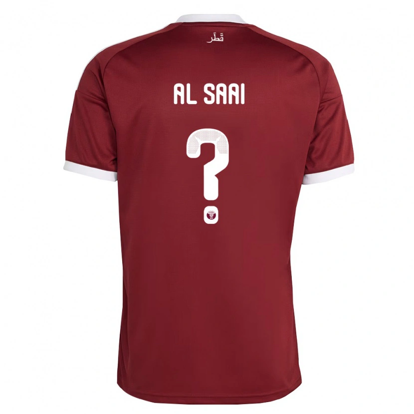 Danxen Men Qatar Abdallah Al Saai #0 Red Burgundy White Home Jersey 26-28 T-Shirt