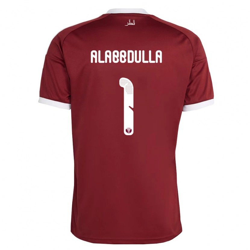 Danxen Men Qatar Latifa Alabbdulla #1 Red Burgundy White Home Jersey 26-28 T-Shirt