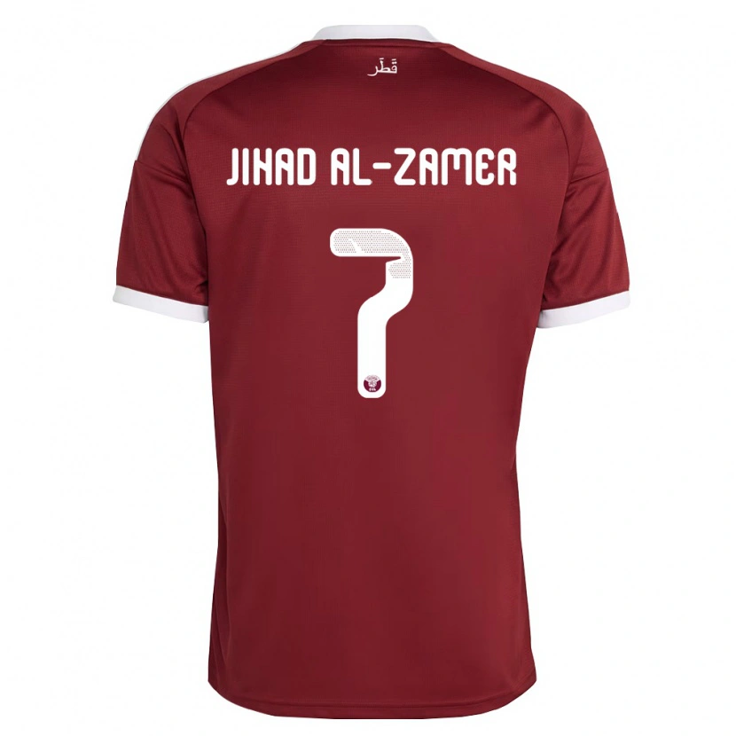 Danxen Men Qatar Mohammed Jihad Al-Zamer #7 Red Burgundy White Home Jersey 26-28 T-Shirt